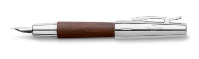 Faber-Castell E-motion chrome pearwood fountain pen M